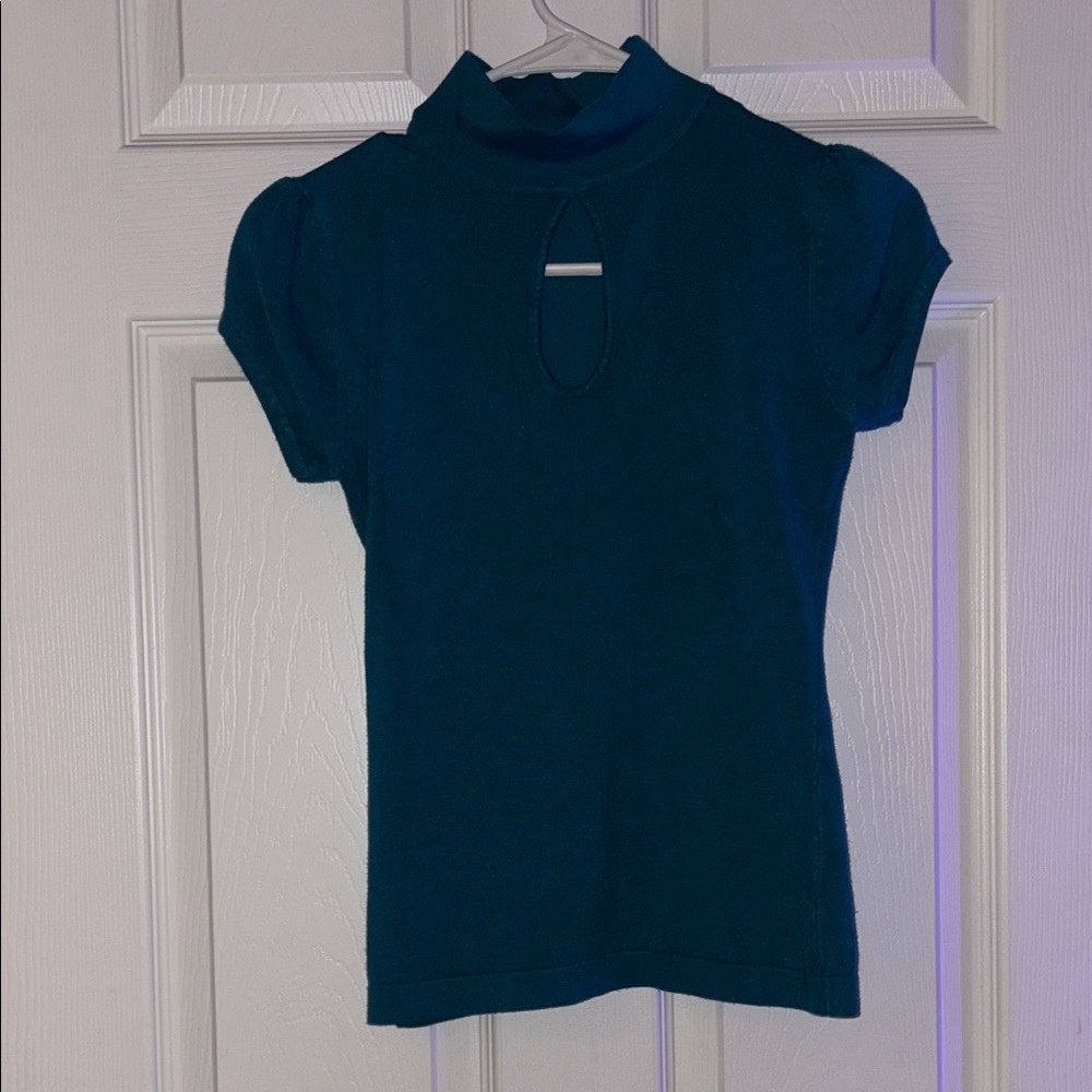 Derek Heart Teal Short Sleeve Top